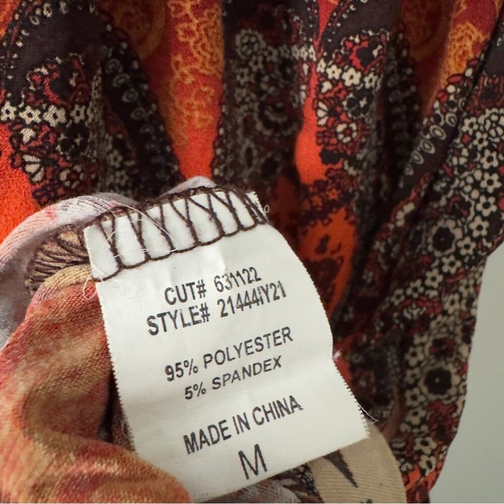 Y2K Heart Souls Paisley Print Sleeveless Top Sleeveless Tank Floral Banded Waist - Picture 8 of 10